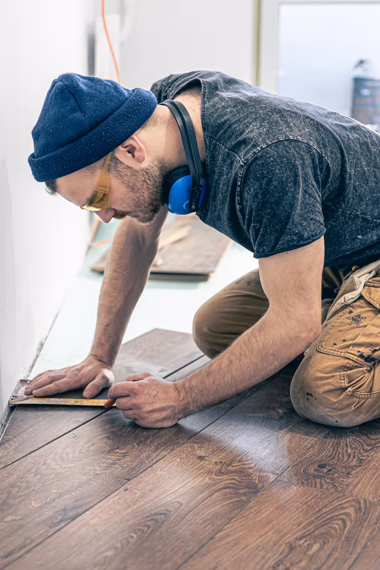 Worker Installing Floor